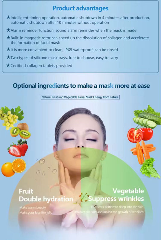 Máquina para hacer mascarillas faciales DIY, tratamiento Facial; colágeno vegetal Natural, uso doméstico, salón de belleza, SPA, dispositivo de belleza