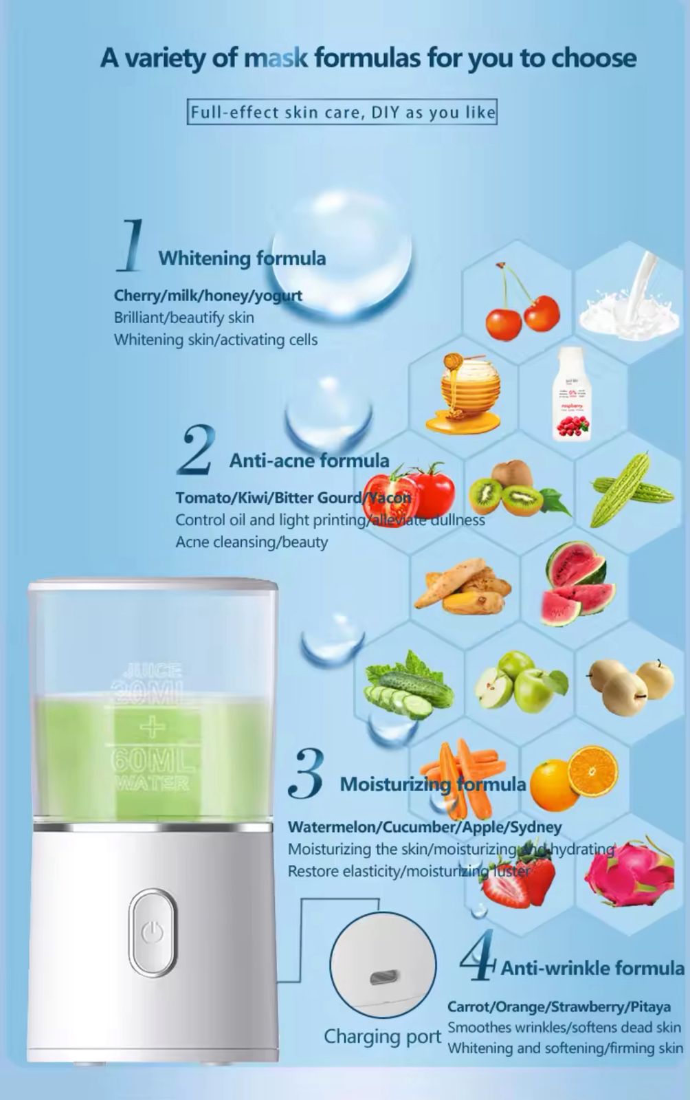 Máquina para hacer mascarillas faciales DIY, tratamiento Facial; colágeno vegetal Natural, uso doméstico, salón de belleza, SPA, dispositivo de belleza